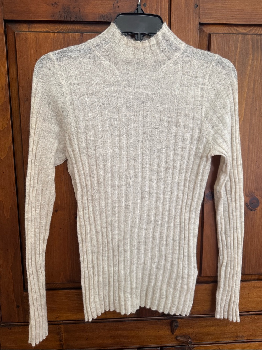 Madewell Size Small Oatmeal Ribbed Mock Neck Sweater. Alpaca Blend. NWOT